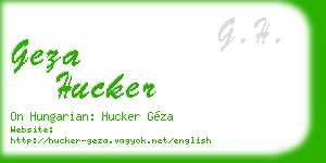 geza hucker business card